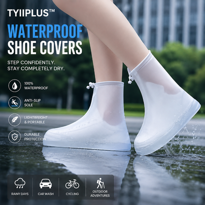 TYIIPLUS™ Waterproof Shoe Covers with Zipper & Adjustable Drawstring