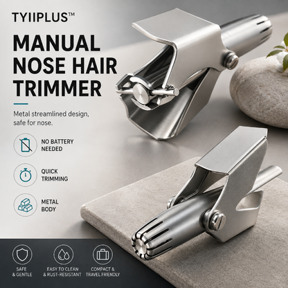 TYIIPLUS™ Manual Nose Hair Trimmer – Stainless Steel 360° Trimmer, Waterproof & No Battery Required