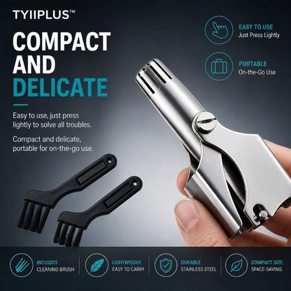 TYIIPLUS™ Manual Nose Hair Trimmer – Stainless Steel 360° Trimmer, Waterproof & No Battery Required