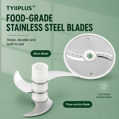 TYIIPLUS™ New 4-in-1 Rechargeable Food Chopper – 1200mAh Cordless Food Processor with 40W Motor, Slicer & Chopper Blades