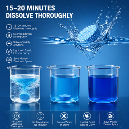 TYIIPLUS™ 50-Pack Windshield Washer Fluid Concentrate Tablets – Portable Wiper Cleaning Tablets