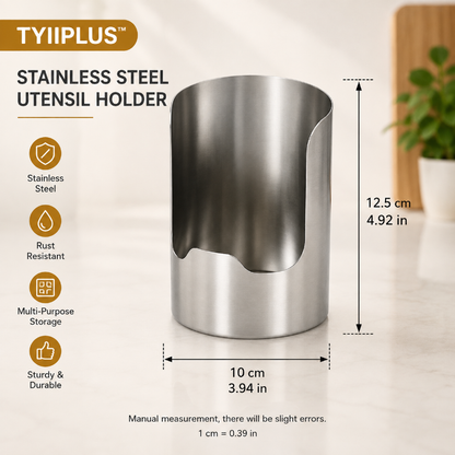 TYIIPLUS™ Thickened Stainless Steel Utensil Holder – Rust-Resistant Kitchen Countertop Organizer for Spoons, Spatulas, Chopsticks & Multi-Purpose Storage