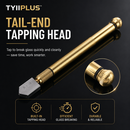 TYIIPLUS™ Precision Glass Cutter with Diamond Cutting Head & Steel Blade, Anti-Slip Brass Handle for 3-15mm Glass, Mirror, Tile & DIY Projects