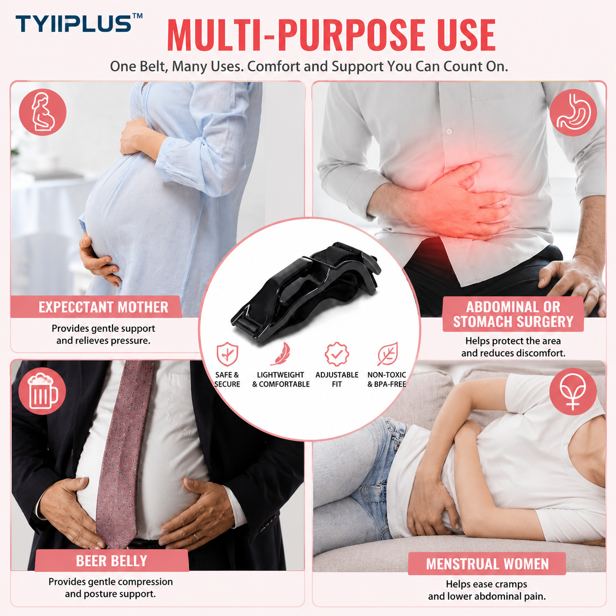 TYIIPLUS™ Pregnancy Seat Belt Adjuster – Comfortable Car Seat Belt Positioner for Expectant Moms