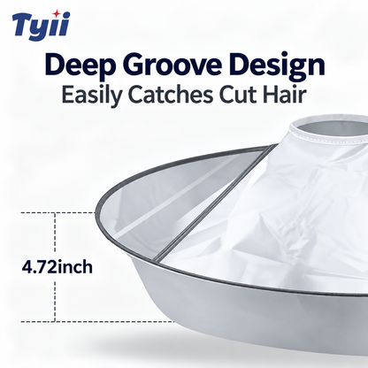 TYII™ Hair Cutting Cape with Hair Catcher – 23.62" Large Waterproof Barber Bib for Home Haircuts
