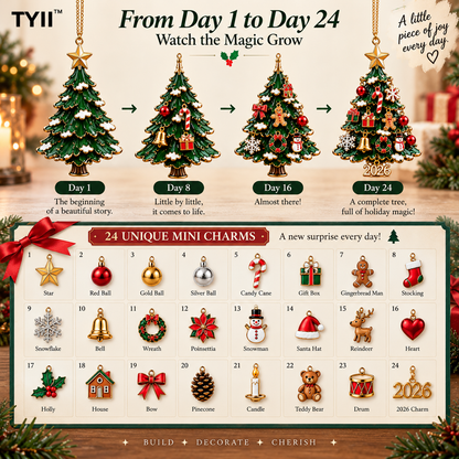 TYII™ 2026 Build Your Christmas Tree – 24-Day Christmas Countdown Ornament Kit