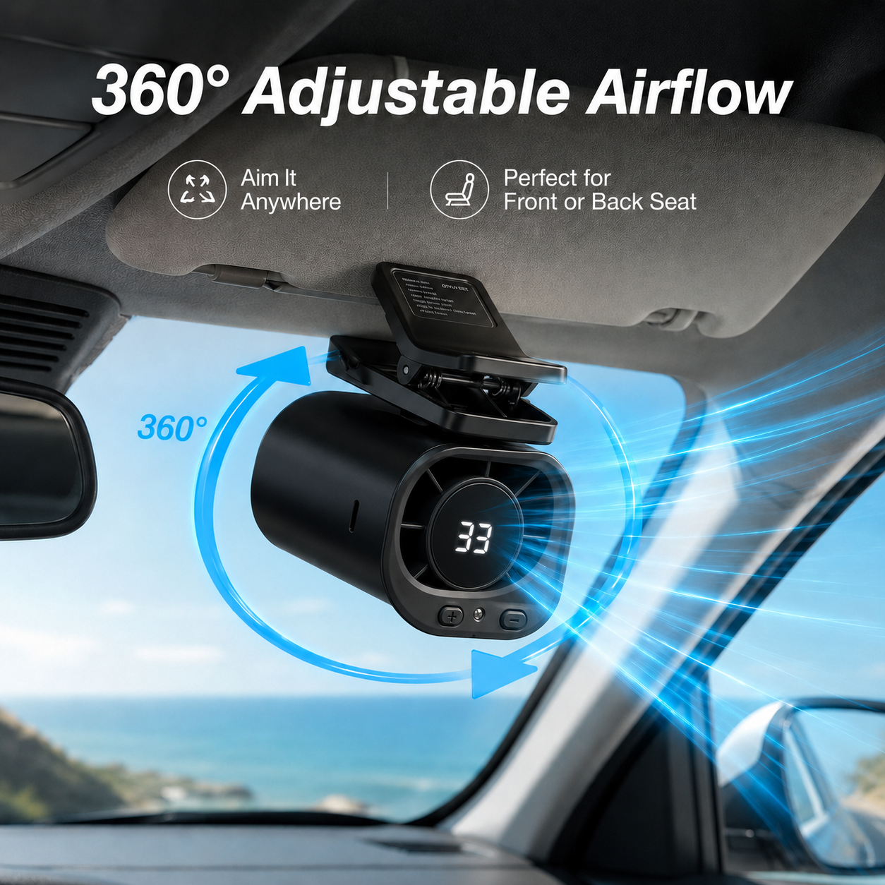 ❄️TYIIPLUS™ 199-Speed USB Rechargeable Clip-On Fan – Portable, Strong Clamp, Long-Lasting Battery for Car, Desk & Travel