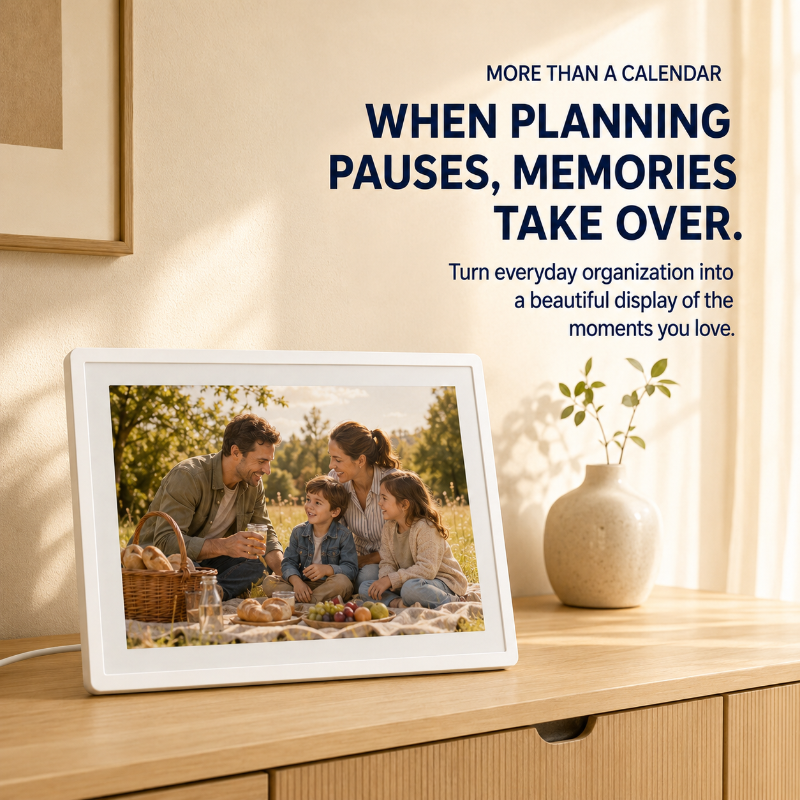 📅 10.1″ Smart Family Calendar & Digital Photo Frame – Wi-Fi Touchscreen Home Organizer