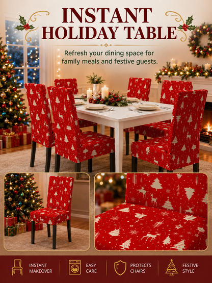 🎄Cartoon Printed Chair Covers for Living Room, Bedroom & Dining Room Decor