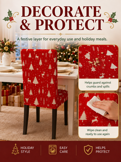 🎄Cartoon Printed Chair Covers for Living Room, Bedroom & Dining Room Decor