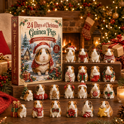 2026 Guinea Pig Christmas Advent Calendar - 24 Days of Adorable Festive Surprises, Acrylic Ornaments Blind Box -Gift for Guinea Pig Lovers