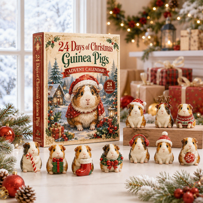 2026 Guinea Pig Christmas Advent Calendar - 24 Days of Adorable Festive Surprises, Acrylic Ornaments Blind Box -Gift for Guinea Pig Lovers