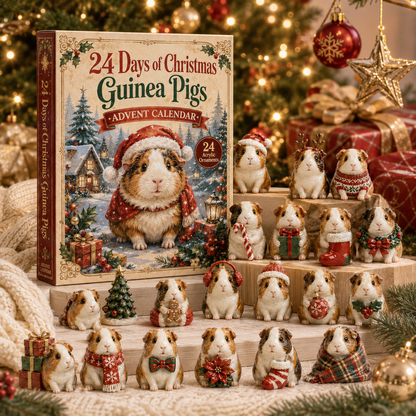 2026 Guinea Pig Christmas Advent Calendar - 24 Days of Adorable Festive Surprises, Acrylic Ornaments Blind Box -Gift for Guinea Pig Lovers