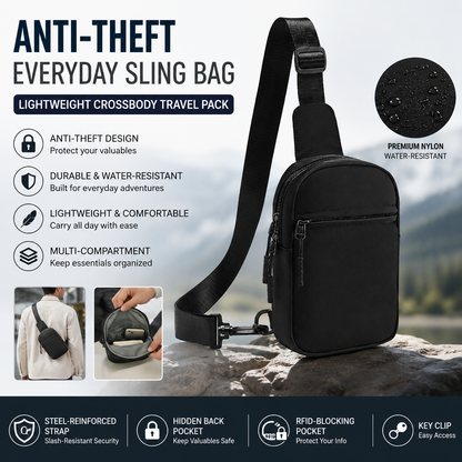 TYIIPLUS™ Anti-Theft Everyday Sling Bag – Lightweight Crossbody Travel Pack