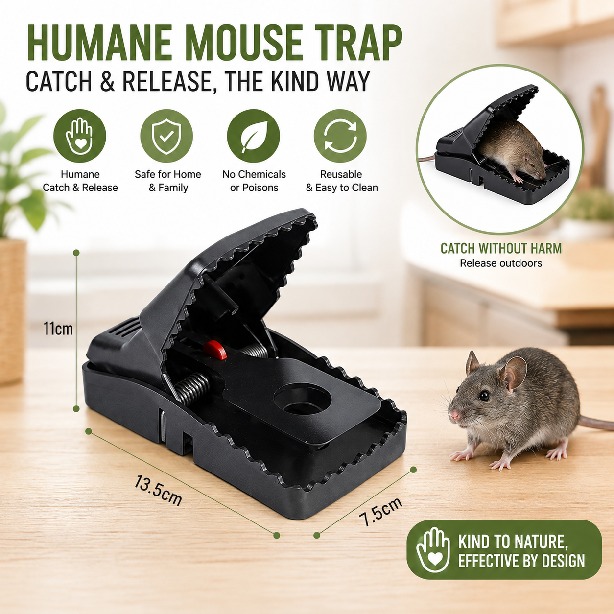 Reusable Rat Trap with High Sensitive Trigger