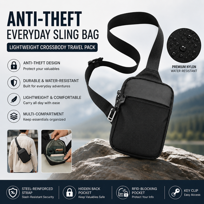 TYIIPLUS™ Anti-Theft Everyday Sling Bag – Lightweight Crossbody Travel Pack