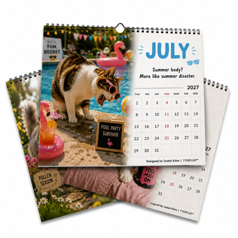 😹 Barf Cats 2027 Calendar – Funny Cat Retching Moments Wall Calendar | Designed by Isabel Kline | TYIIPLUS™