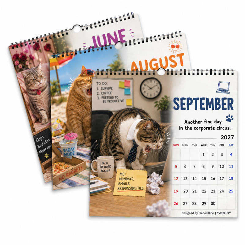 😹 Barf Cats 2027 Calendar – Funny Cat Retching Moments Wall Calendar | Designed by Isabel Kline | TYIIPLUS™