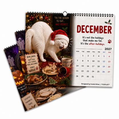 😹 Barf Cats 2027 Calendar – Funny Cat Retching Moments Wall Calendar | Designed by Isabel Kline | TYIIPLUS™