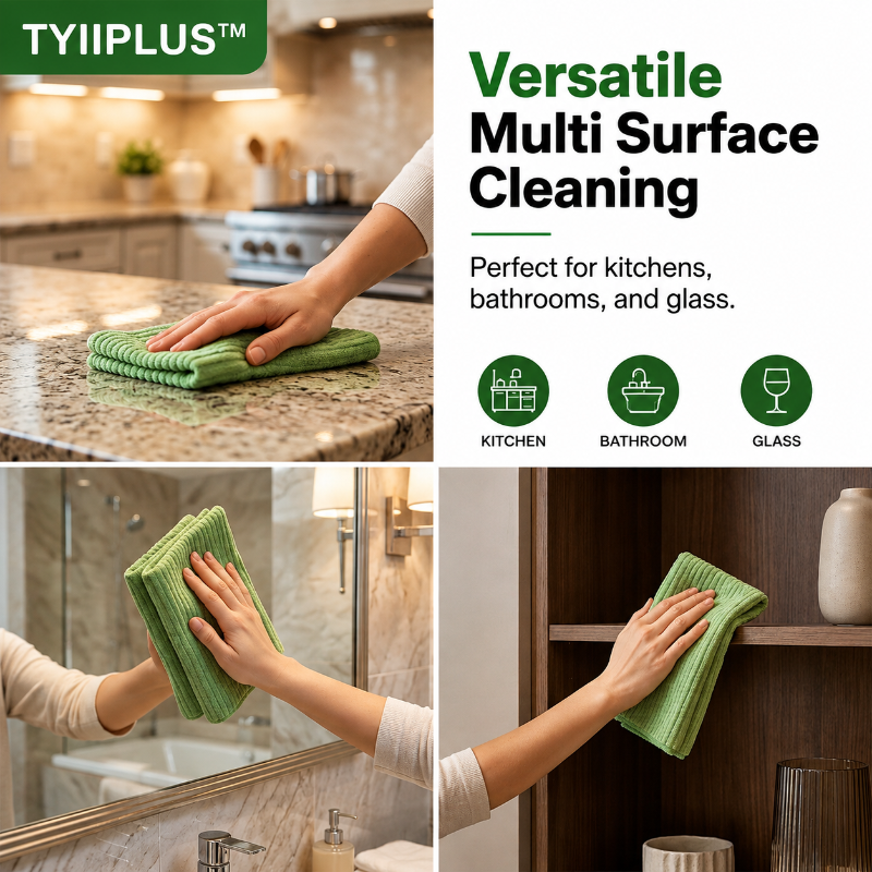 TYIIPLUS™ 20-Piece Tearable Microfiber Cleaning Cloth Roll – Reusable Lint-Free Kitchen, Car, Glass & Electronics Cleaning Towels