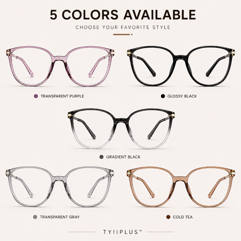 TYIIPLUS™ Women's Photochromic Prescription Glasses – Oversized Fashion Frames with Blue Light Protection