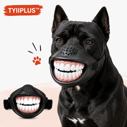 TYIIPLUS™ Funny Smile Dog Muzzle – Novelty Big Teeth Pet Mask with Adjustable Straps