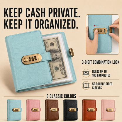 TYIIPLUS™ Cash Savings Binder with Combination Lock – Large Capacity Money Organizer & Secure Cash Storage Book