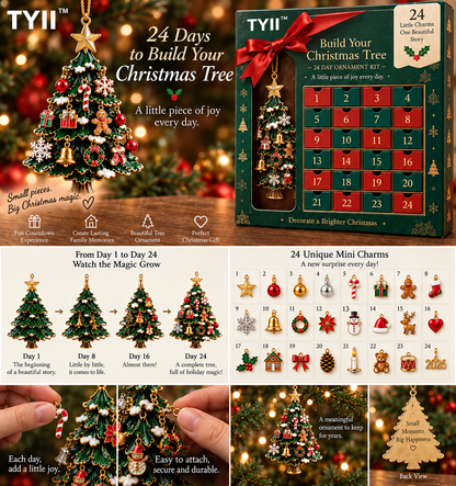 TYII™ 2026 Build Your Christmas Tree – 24-Day Christmas Countdown Ornament Kit