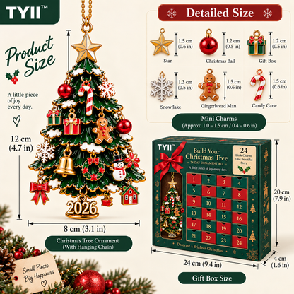 TYII™ 2026 Build Your Christmas Tree – 24-Day Christmas Countdown Ornament Kit