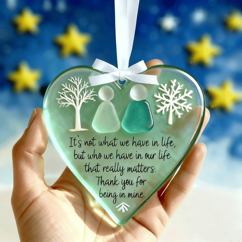 ❄️🌊 Snowflake Sea Glass Friendship Ornament