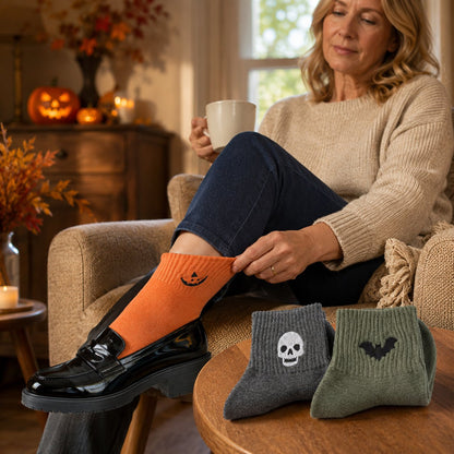 🎃 Halloween Embroidered Ankle Socks