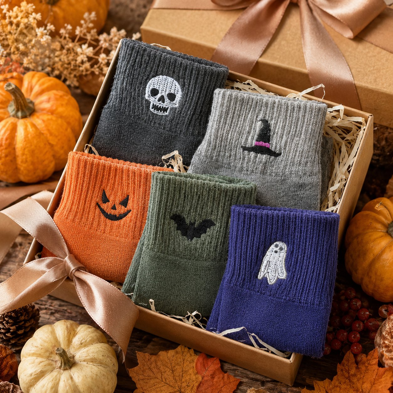 🎃 Halloween Embroidered Ankle Socks