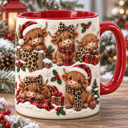 🐮 Adorable Baby Highland Cows Christmas Mug