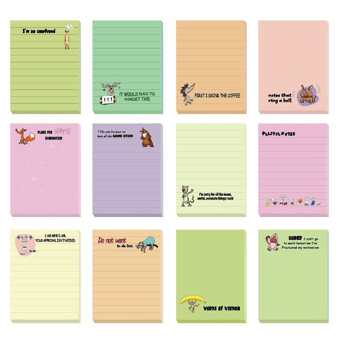 😂 12-Pack Sarcastic Office Sticky Notes – Funny Coworker Memo Pads & Hilarious Desk Gifts