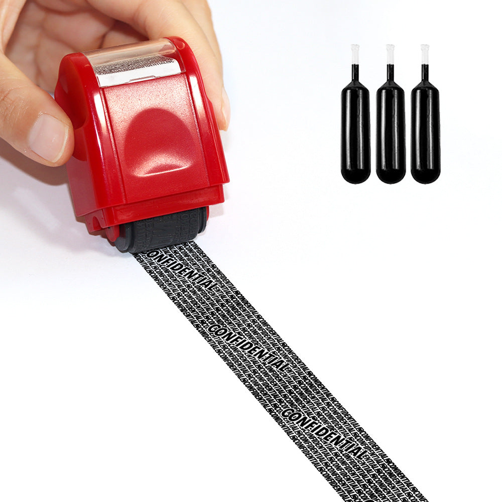 Privacy Protection Security Roller Stamp — Address & Billing Info Blocker, Home & Office Mailing Essentials 100m Long-Lasting Roll