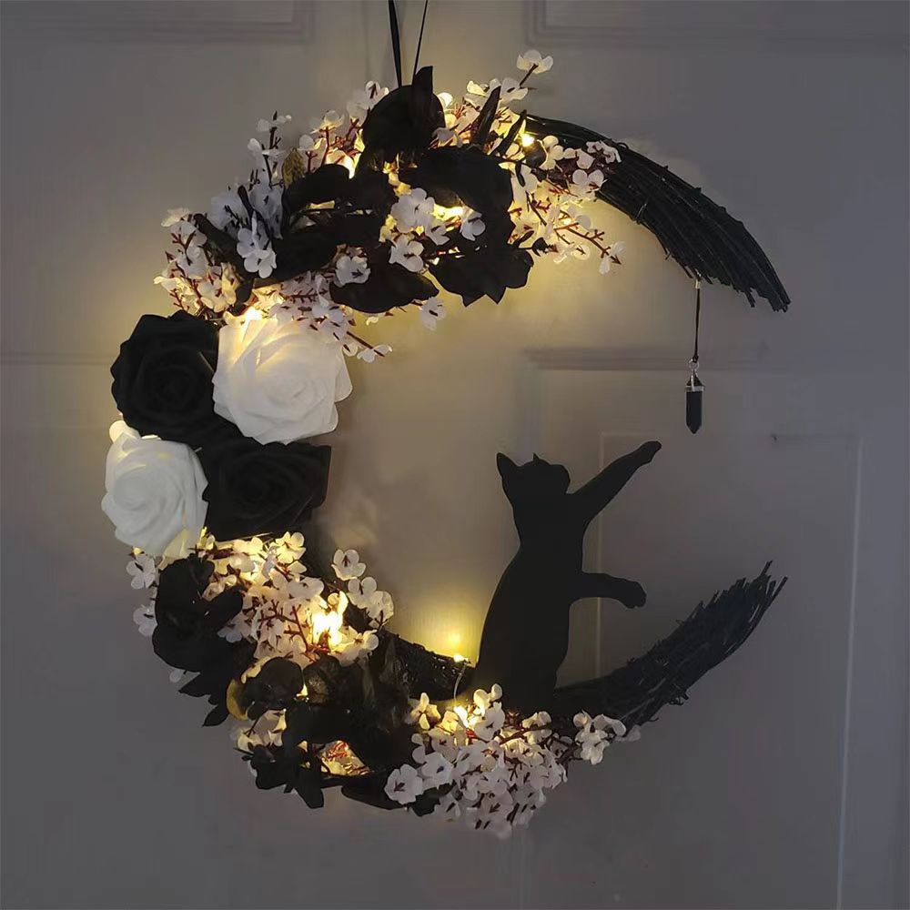 🐈‍⬛🌙Handmade Halloween Cat Wreath