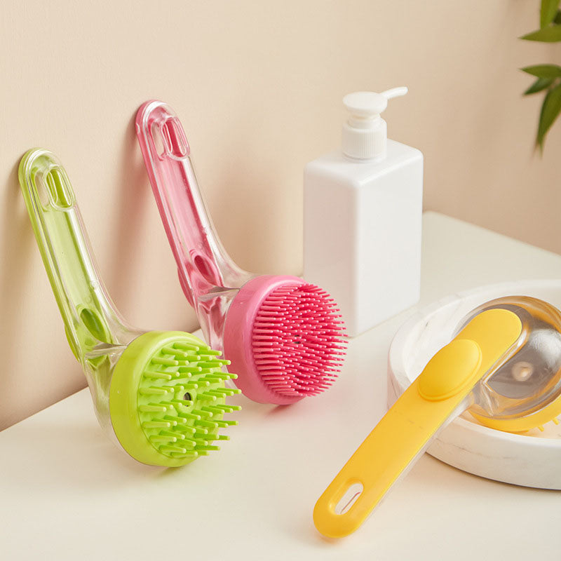 Silicone Pet Bath Brush with Shampoo Dispenser Set