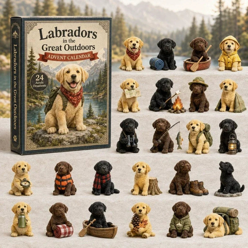 2026 Mountain Forest Backpack Labrador Blind Box - 24-Day Festive Countdown, Acrylic Charms Blind Box - Gift For Dog Lovers