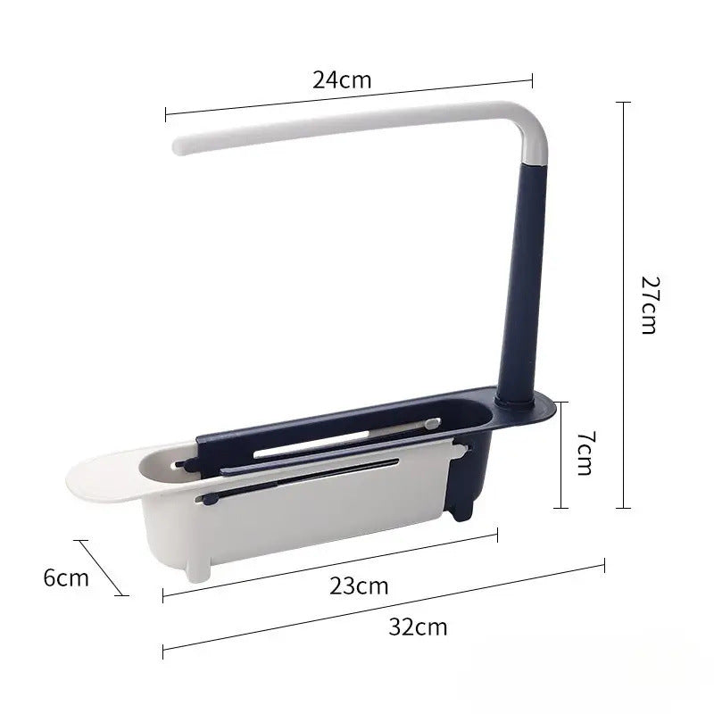 TYIIPLUS™ Retractable Sink Organizer – Adjustable Telescopic Kitchen Sink Caddy with Towel Holder