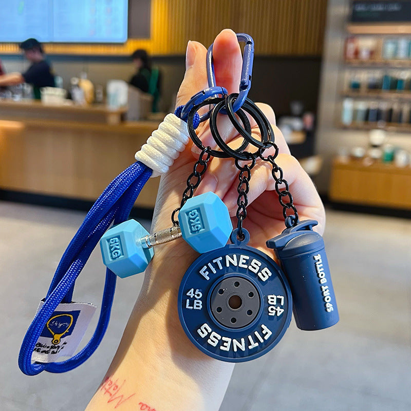 💪 Fitness Keychain Set – Dumbbell, Kettlebell & Weight Plate Pendant
