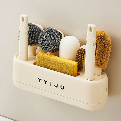 Multifunction Kitchen Cleaning Brush Set with Storage Holder