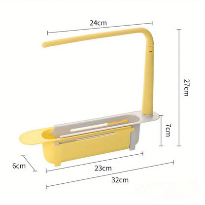✨ Adjustable Telescopic Sink Organizer – Drain, Dry & Declutter