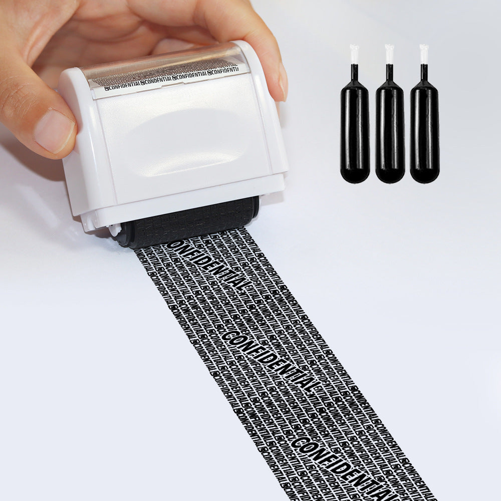 Privacy Protection Security Roller Stamp — Address & Billing Info Blocker, Home & Office Mailing Essentials 100m Long-Lasting Roll