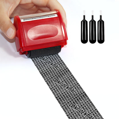 Privacy Protection Security Roller Stamp — Address & Billing Info Blocker, Home & Office Mailing Essentials 100m Long-Lasting Roll