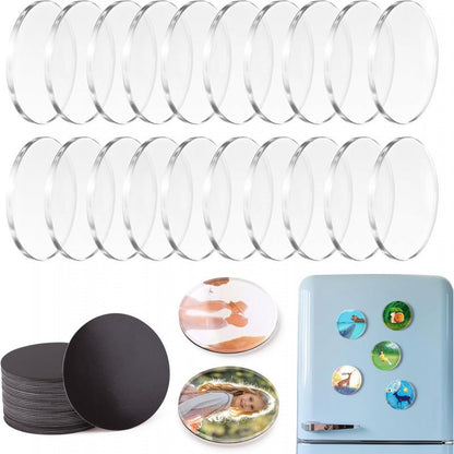 DIY Fridge Magnet Kit – Clear Acrylic Magnetic Pieces for Photos & Crafts