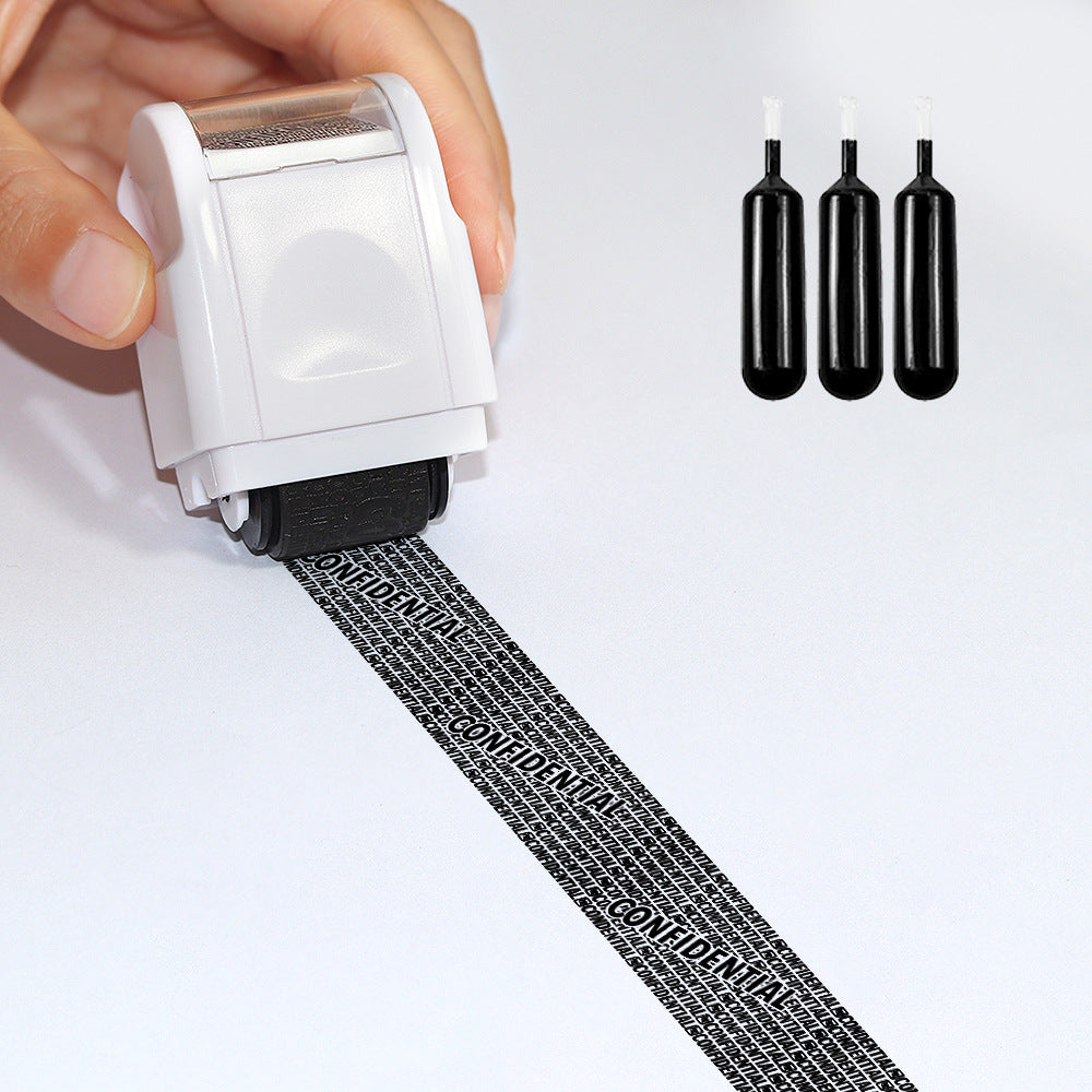 Privacy Protection Security Roller Stamp — Address & Billing Info Blocker, Home & Office Mailing Essentials 100m Long-Lasting Roll
