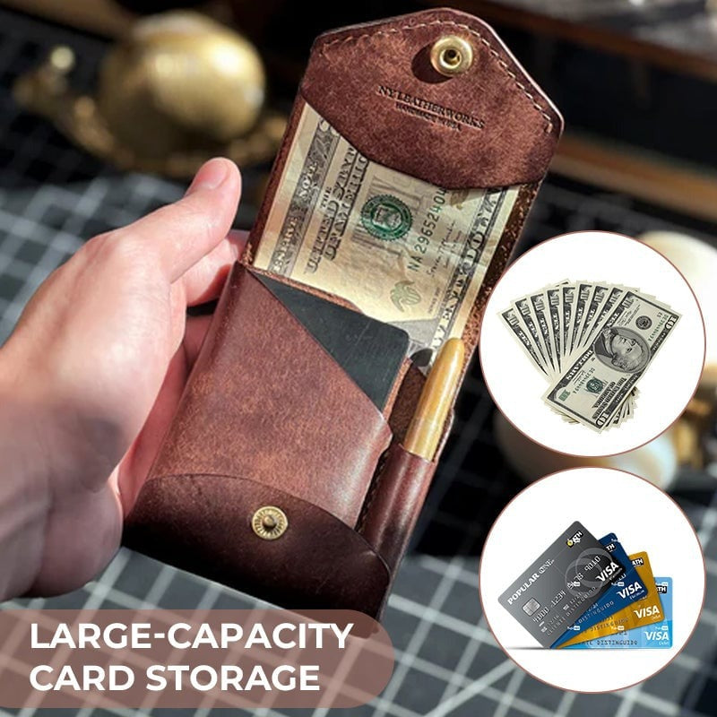 Tyiiplus™ Vintage Leather Wallet with Pen Slot