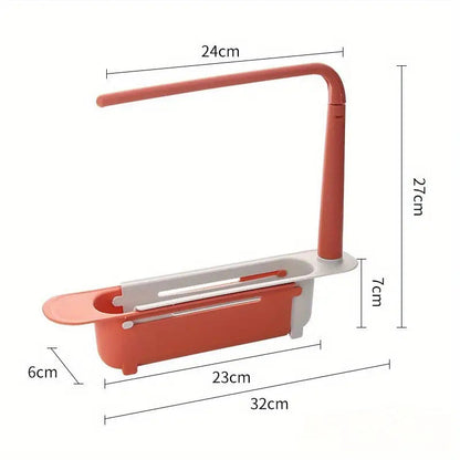 ✨ Adjustable Telescopic Sink Organizer – Drain, Dry & Declutter
