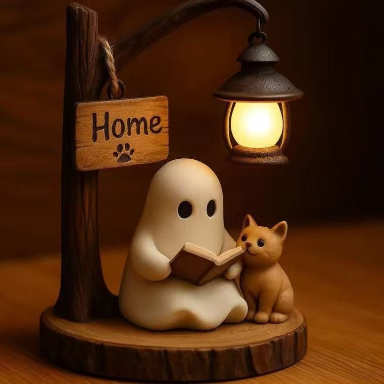 👻📖Cute Ghost Reading Lantern - BOO!(✨Same as in the video)
