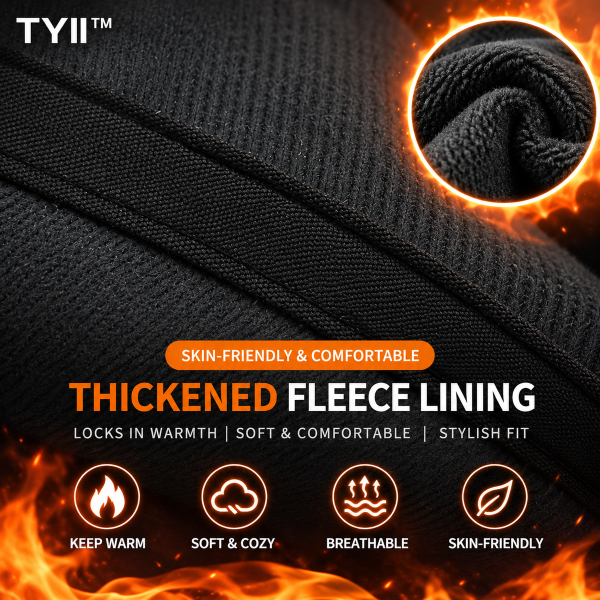 TYII™ Men's Winter Leather-Look Docker Hat – Warm Fleece-Lined Brimless Cap, Adjustable Vintage Beanie